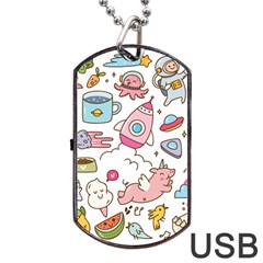 Set-kawaii-doodles -- Dog Tag Usb Flash (one Side) by Grandong