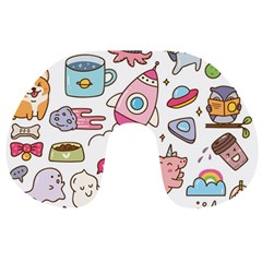 Set-kawaii-doodles -- Travel Neck Pillow by Grandong