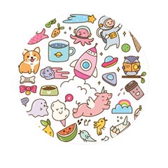 Set-kawaii-doodles -- Mini Round Pill Box (pack Of 3) by Grandong