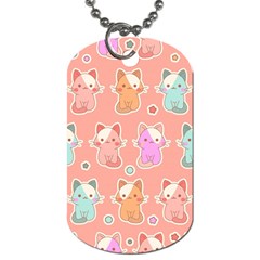 Cute Kawaii Kittens Seamless Pattern Dog Tag (one Side) by Grandong