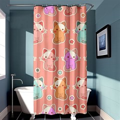 Cute Kawaii Kittens Seamless Pattern Shower Curtain 36  X 72  (stall)  by Grandong