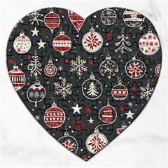 Christmas Winter Xmas Jigsaw Puzzle (heart) by Vaneshop