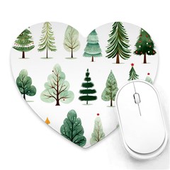 Christmas Trees Heart Mousepad by Vaneshop