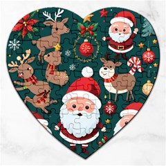 Christmas Santa Claus Jigsaw Puzzle (heart) by Vaneshop