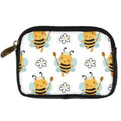 Art Bee Pattern Design Wallpaper Background Digital Camera Leather Case by Vaneshop