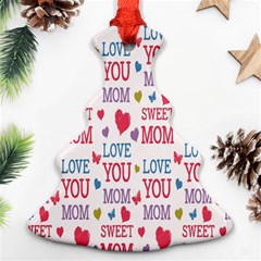 Love Mom Happy Mothers Day I Love Mom Graphic Christmas Tree Ornament (two Sides) by Vaneshop