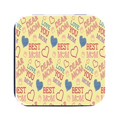 Love Mom Happy Mothers Day I Love Mom Graphic Pattern Square Metal Box (black) by Vaneshop