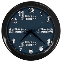 Space Dino Art Pattern Design Wallpaper Background Wall Clock (black) by Vaneshop