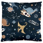 Space Theme Art Pattern Design Wallpaper Large Premium Plush Fleece Cushion Case (Two Sides) Front