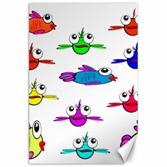 Fish Swim Cartoon Funnycute Canvas 20  X 30  by Sapixe