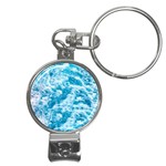 Blue Ocean Wave Texture Nail Clippers Key Chain Front