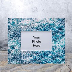 Summer Blue Ocean Wave White Tabletop Photo Frame 4 x6  by Jack14