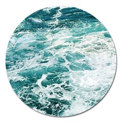 Blue Crashing Ocean Wave Magnet 5  (round) by Jack14