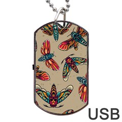 Tattoos Colorful Seamless Pattern Dog Tag Usb Flash (one Side) by Amaryn4rt