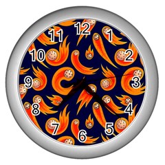 Space Patterns Pattern Wall Clock (silver) by Amaryn4rt