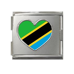 Flag Of Tanzania Mega Link Heart Italian Charm (18mm) by Amaryn4rt