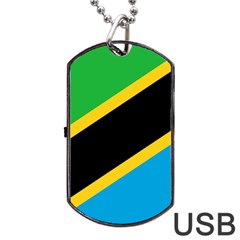 Flag Of Tanzania Dog Tag Usb Flash (two Sides) by Amaryn4rt