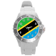 Flag Of Tanzania Round Plastic Sport Watch (l) by Amaryn4rt