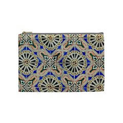 Ceramic-portugal-tiles-wall- Cosmetic Bag (medium) by Amaryn4rt