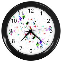 Star-structure-many-repetition- Wall Clock (black) by Amaryn4rt