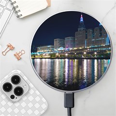 Cleveland Building City By Night Wireless Fast Charger(white) by Amaryn4rt