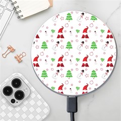 Santa Claus Snowman Christmas Xmas Wireless Fast Charger(white) by Amaryn4rt