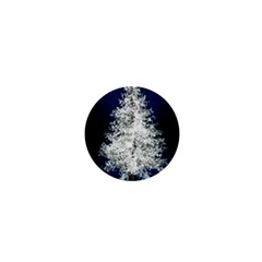 Tree Pine White Starlight Night Winter Christmas 1  Mini Buttons by Amaryn4rt