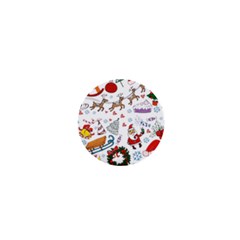 Christmas Theme Decor Illustration Pattern 1  Mini Buttons by Amaryn4rt