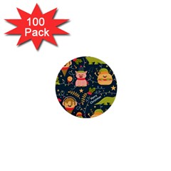 Colorful-funny-christmas-pattern Merry Christmas Xmas 1  Mini Buttons (100 Pack)  by Amaryn4rt