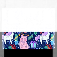 Colorful-funny-christmas-pattern Pig Animal Rectangular Jigsaw Puzzl by Amaryn4rt