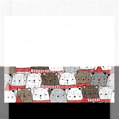 Cute Adorable Bear Merry Christmas Happy New Year Cartoon Doodle Seamless Pattern Rectangular Jigsaw Puzzl by Amaryn4rt