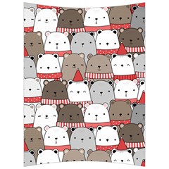 Cute Adorable Bear Merry Christmas Happy New Year Cartoon Doodle Seamless Pattern Back Support Cushion by Amaryn4rt