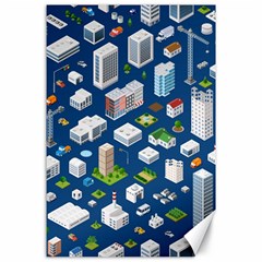 Isometric-seamless-pattern-megapolis Canvas 24  X 36  by Amaryn4rt