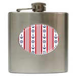 Nautical-papers-nautical-background Hip Flask (6 oz) Front