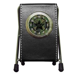 Military-camouflage-design Pen Holder Desk Clock by Amaryn4rt