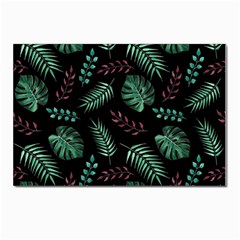 Tropical Leaves Pattern Postcard 4 x 6  (pkg Of 10) by Amaryn4rt