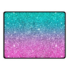 Pink And Turquoise Glitter Fleece Blanket (small) by Sarkoni