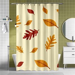 Leaves Autumn Fall Background Shower Curtain 48  X 72  (small)  by Pakjumat