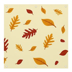 Leaves Autumn Fall Background Banner And Sign 4  X 4  by Pakjumat