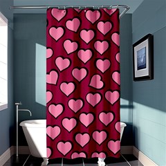 Pattern Pink Abstract Heart Shower Curtain 36  X 72  (stall)  by Pakjumat