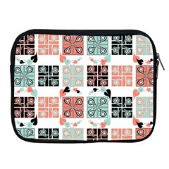 Mint Black Coral Heart Paisley Apple Ipad 2/3/4 Zipper Cases by Pakjumat