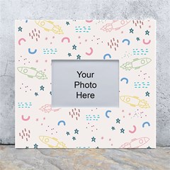 Spaceship Pattern Star White Wall Photo Frame 5  X 7  by Pakjumat