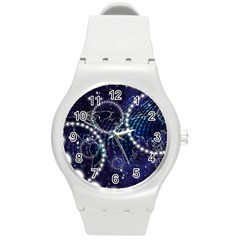 Continents Stars Networks Internet Round Plastic Sport Watch (m) by Pakjumat