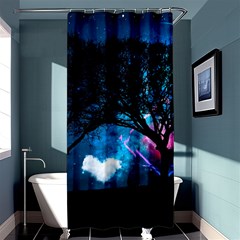 Trees Surreal Universe Silhouette Shower Curtain 36  X 72  (stall)  by Pakjumat