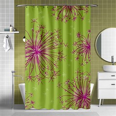 Dandelion Flower Background Nature Flora Drawing Shower Curtain 48  X 72  (small)  by Pakjumat