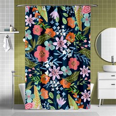 Flowers Flower Flora Nature Floral Background Painting Shower Curtain 48  X 72  (small)  by Pakjumat