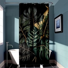 Tropical Leaves Foliage Monstera Nature Home Shower Curtain 36  X 72  (stall)  by Pakjumat