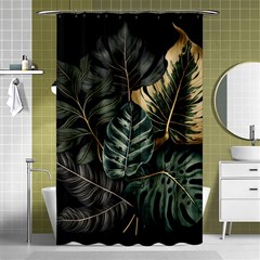 Tropical Leaves Foliage Monstera Nature Home Shower Curtain 48  X 72  (small)  by Pakjumat