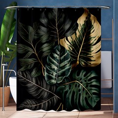 Tropical Leaves Foliage Monstera Nature Home Shower Curtain 60  X 72  (medium)  by Pakjumat