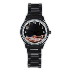 Retro Vintage Space Galaxy Stainless Steel Round Watch by Pakjumat